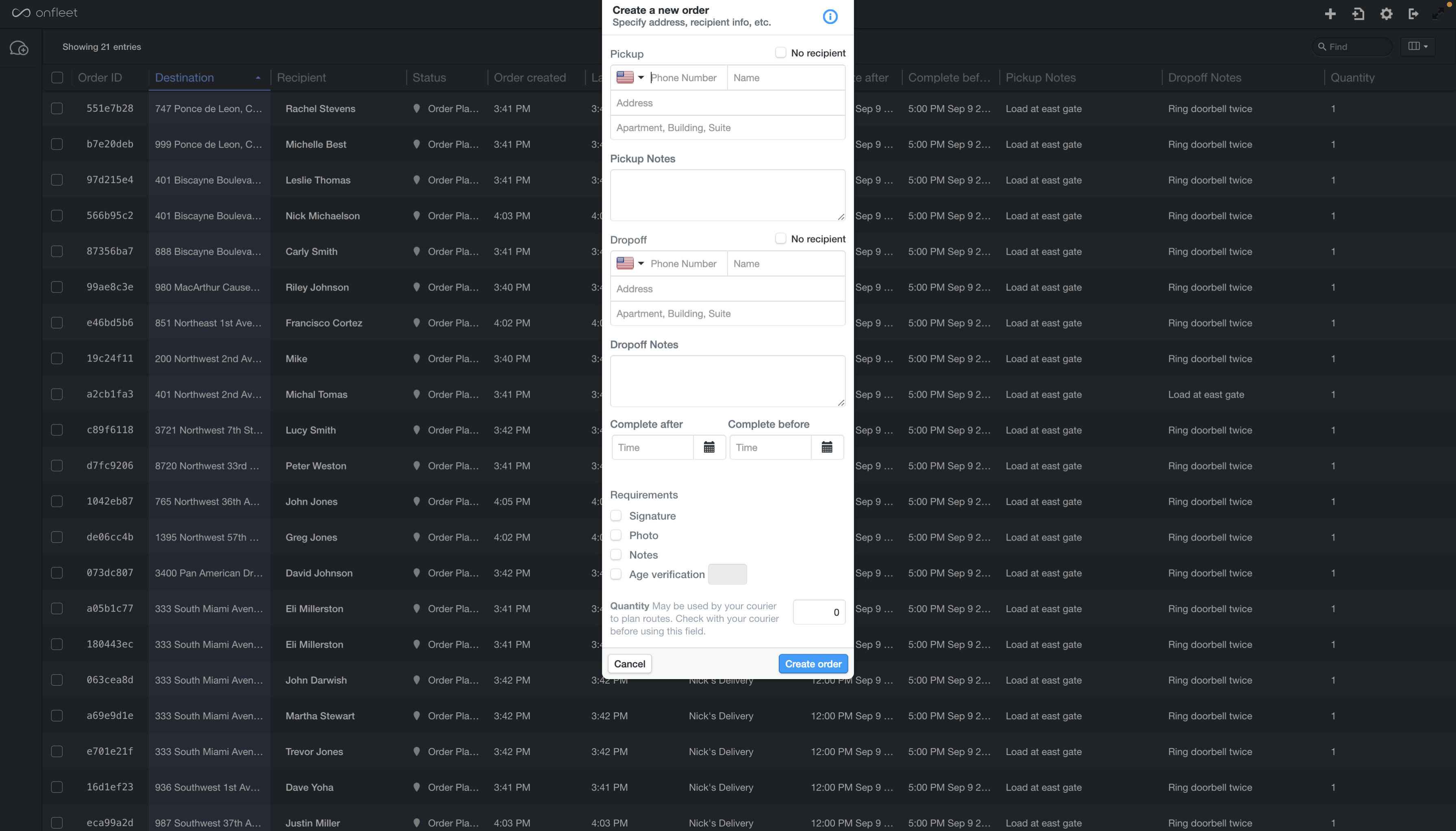 Easily add new orders