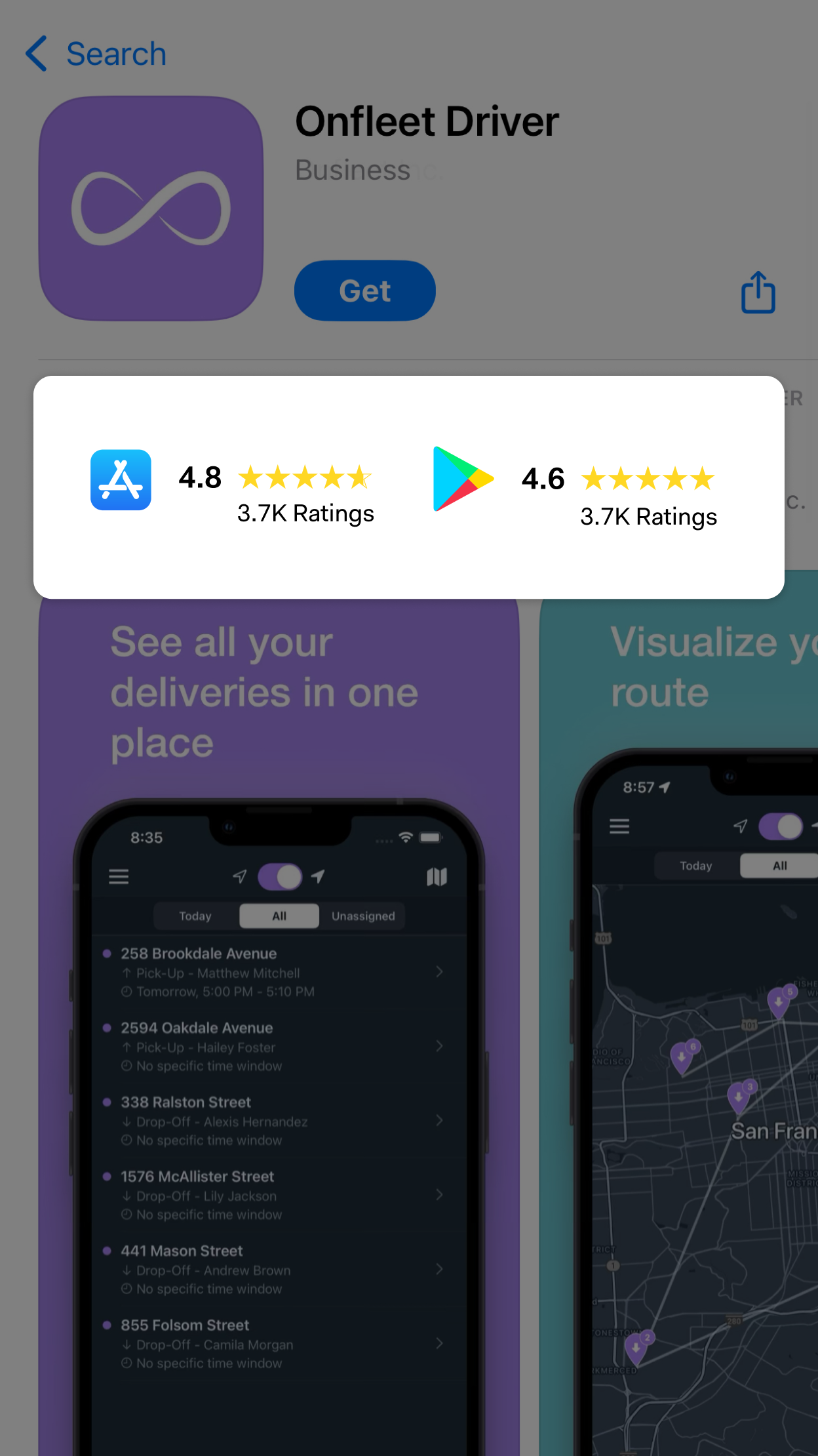 #1 rated app in last mile delivery