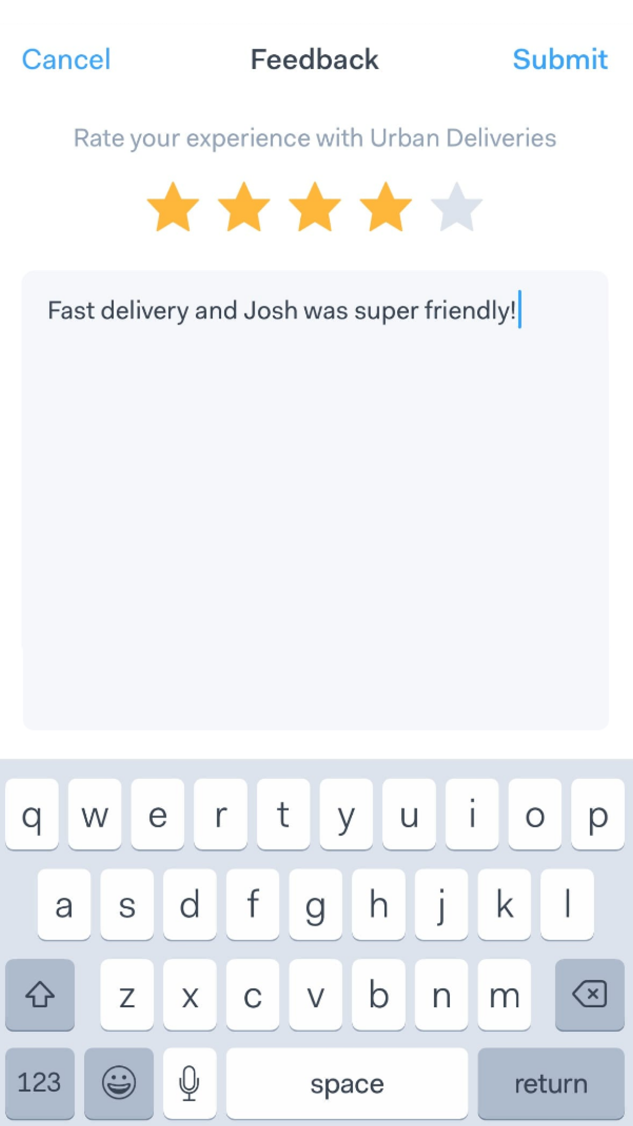 Customer feedback collection