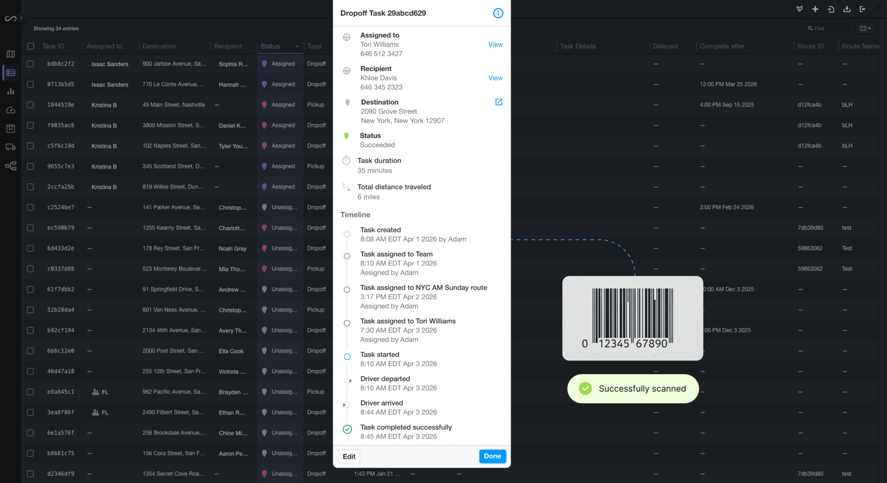 Delivery Audit Trail